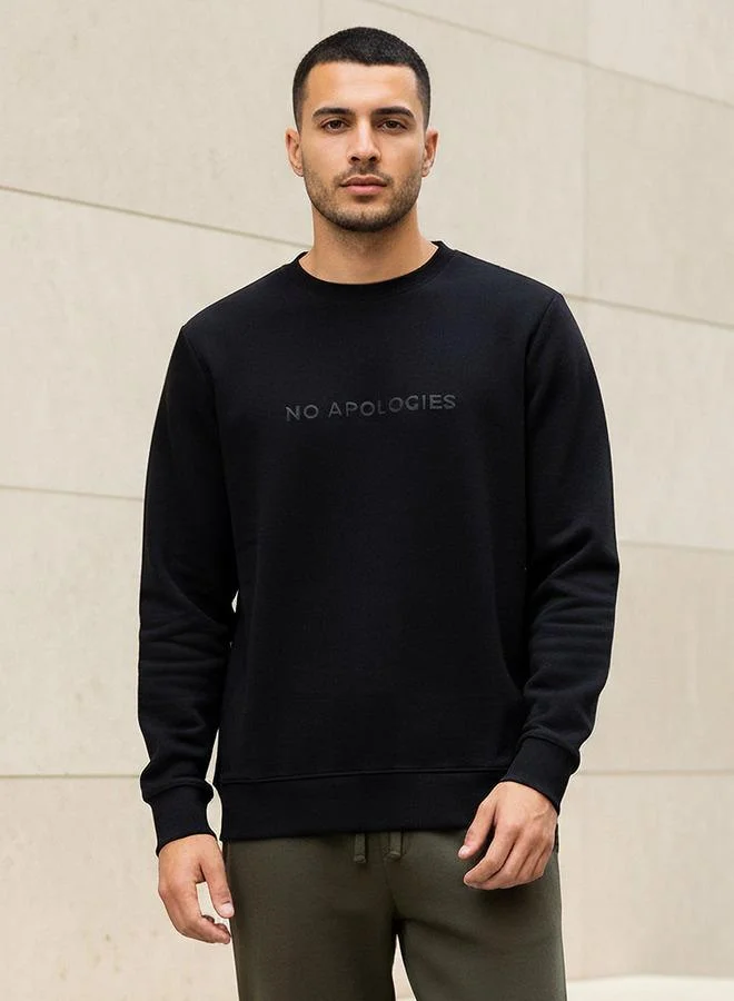 Iconic Iconic Men Regular Fit Slogan Embroidered Sweatshirt